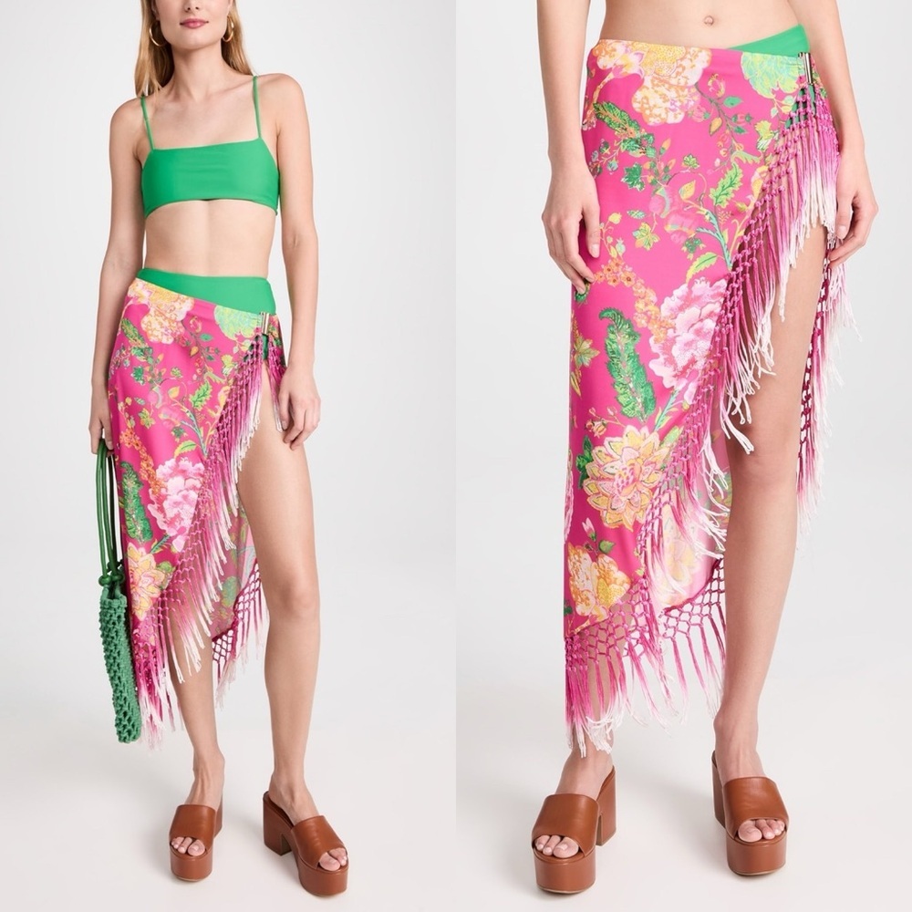 Nwt Rococo Sand Chloe Long Pareo In Fuschia Pink Size Small $212
